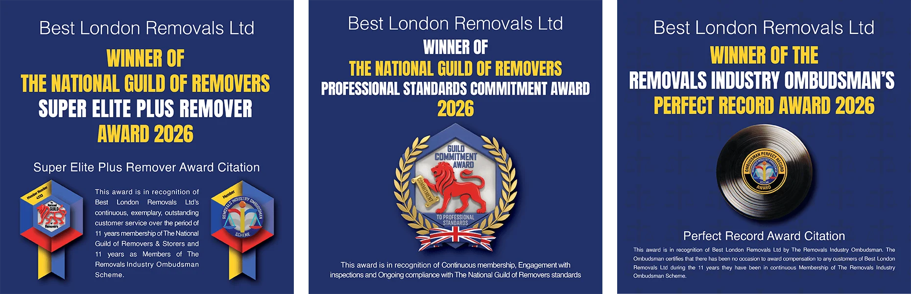 Best London Removals Ltd 2026 industry award wins