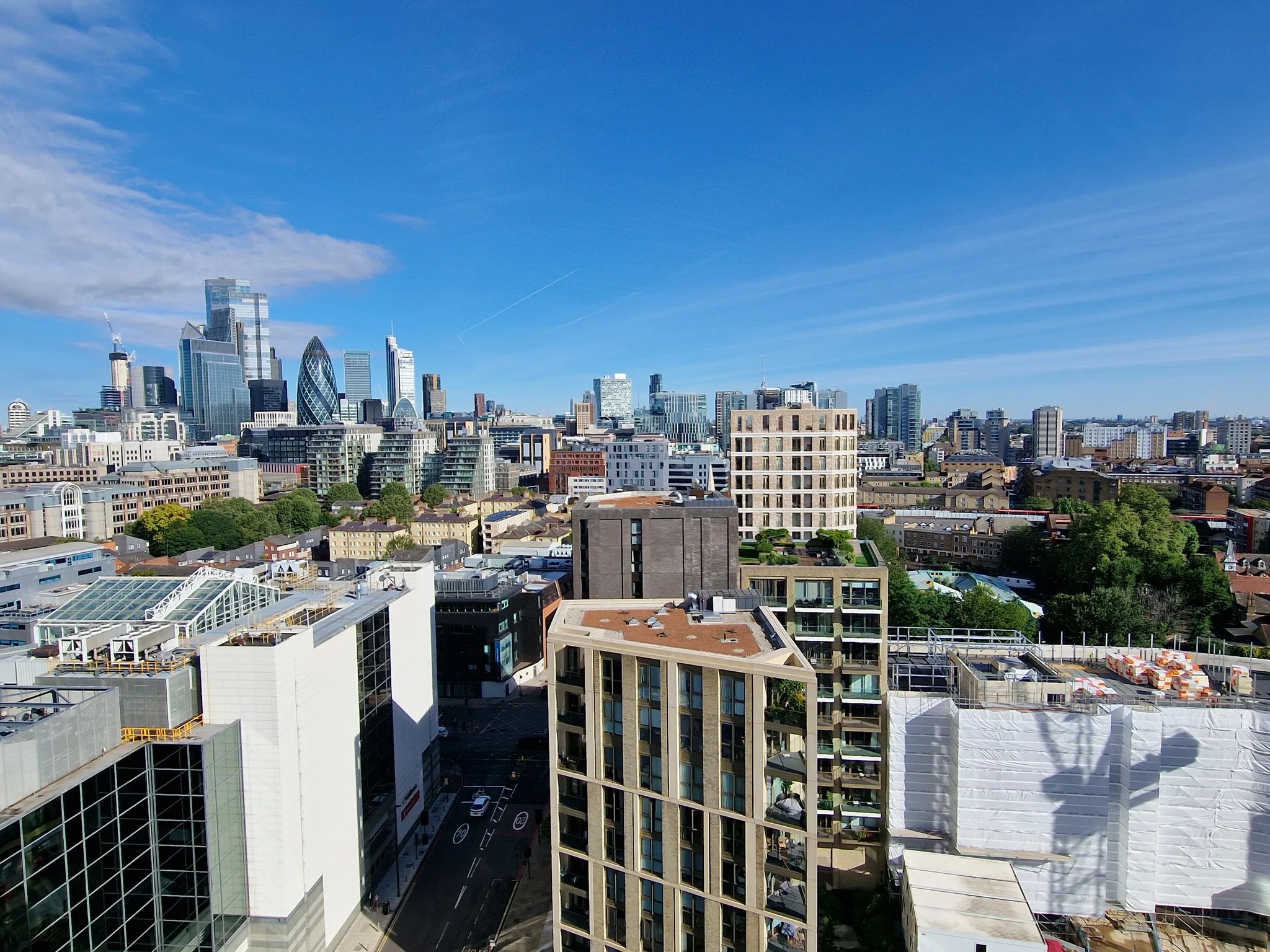London skyline with Gherkin and modern skyscrapers