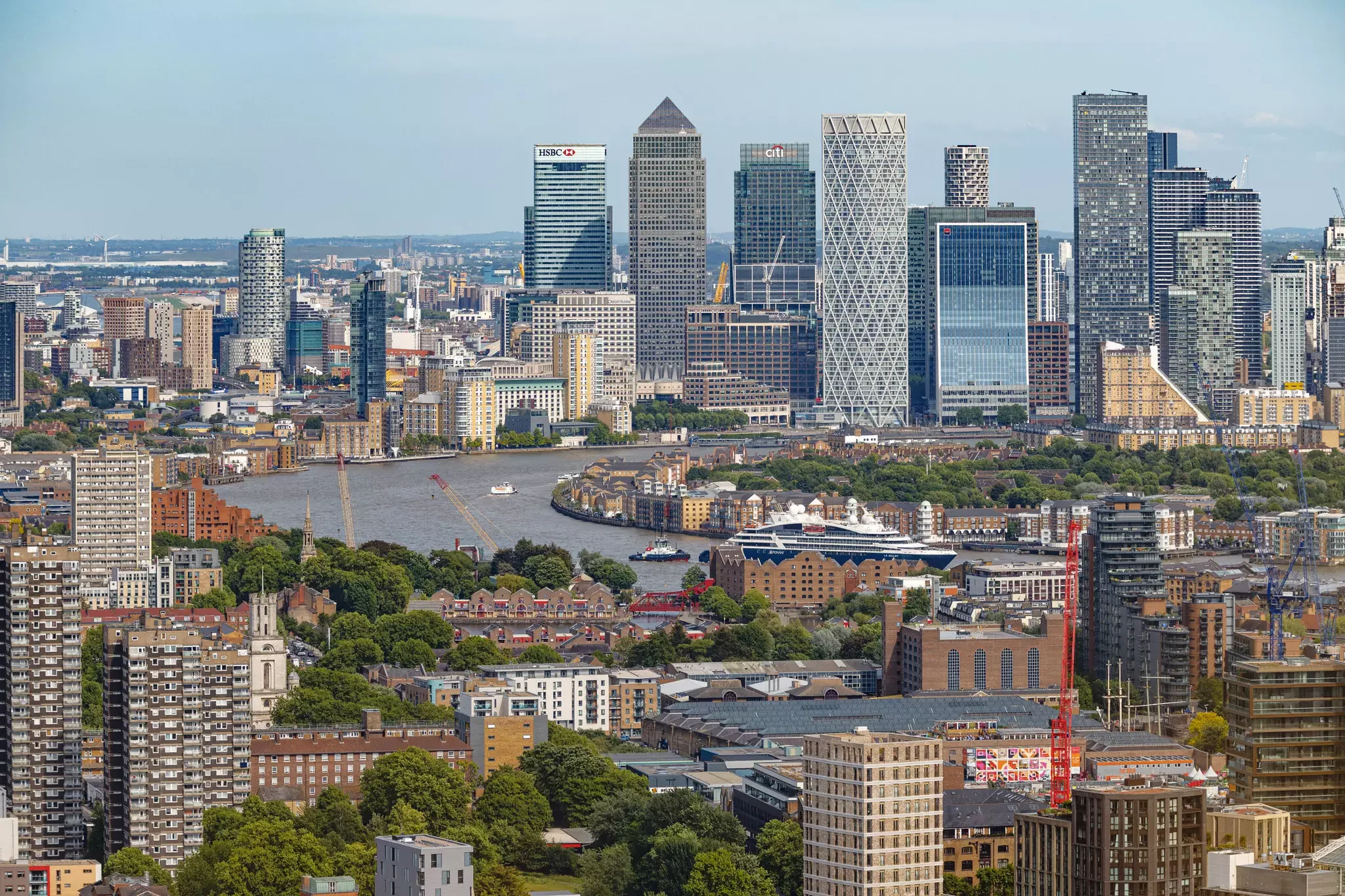 city skyline with numerous tall buildings