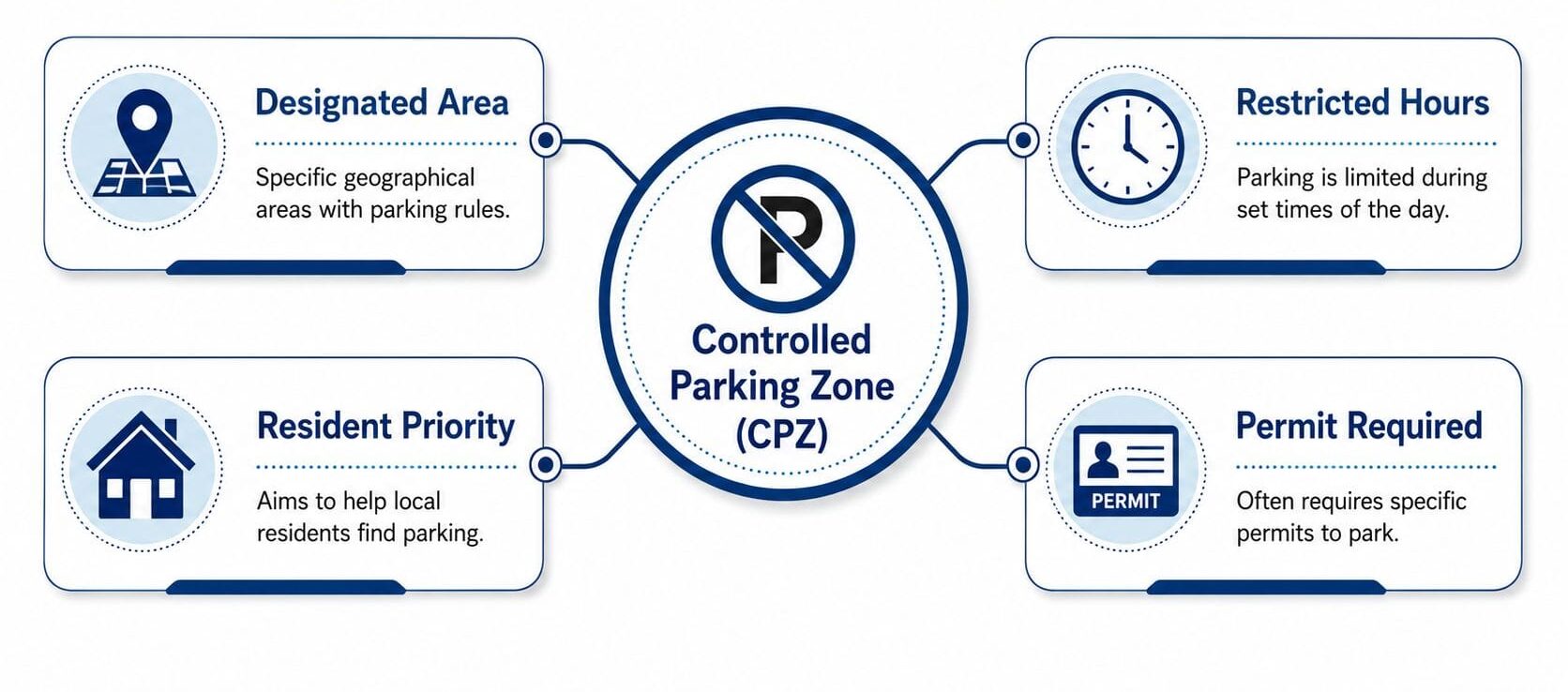 Infographic explaining Ealing Controlled Parking Zones rules