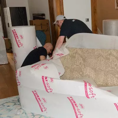 Furniture protected with FurniGuard wrapping