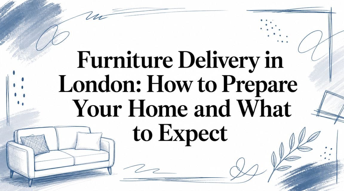 Furniture delivery guide with illustrated sofa