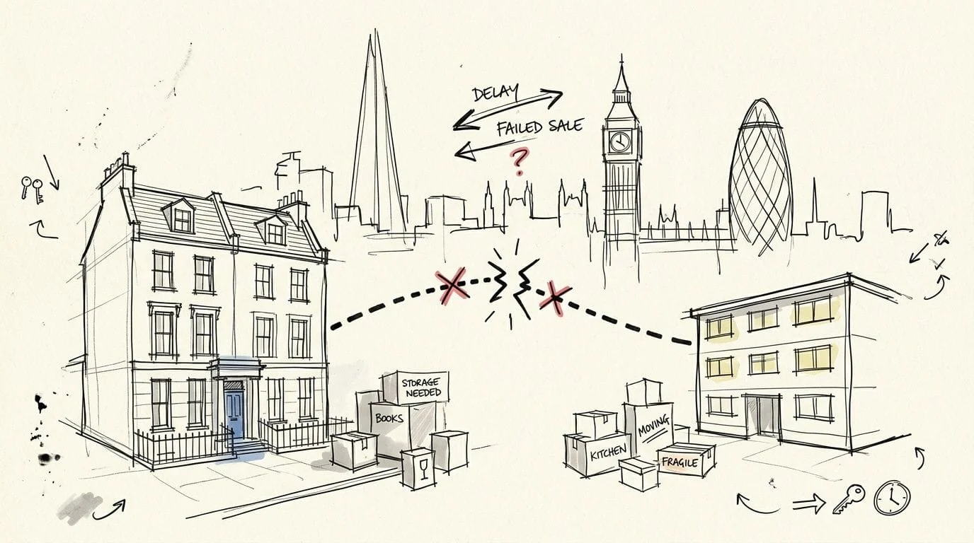 Sketch of London house move with skyline disruption