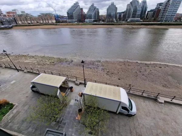 moving vans - river view