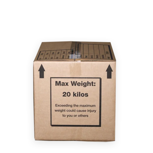 Small moving box label max weight
