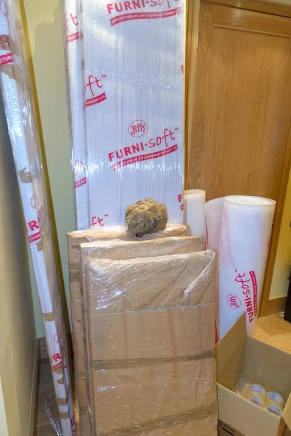 wardrobe parts wrapped